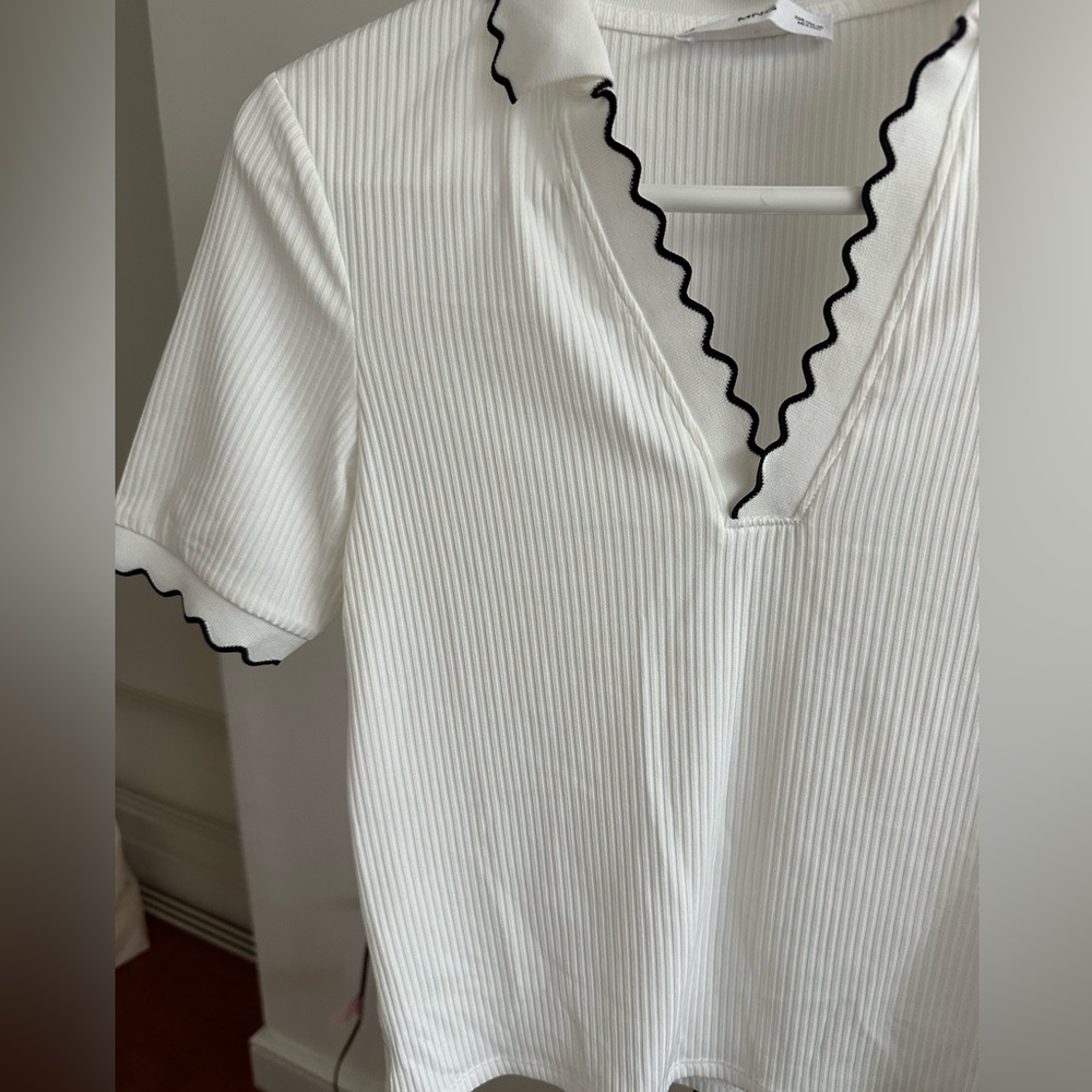 Mango white polo T-shirt